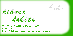 albert lakits business card